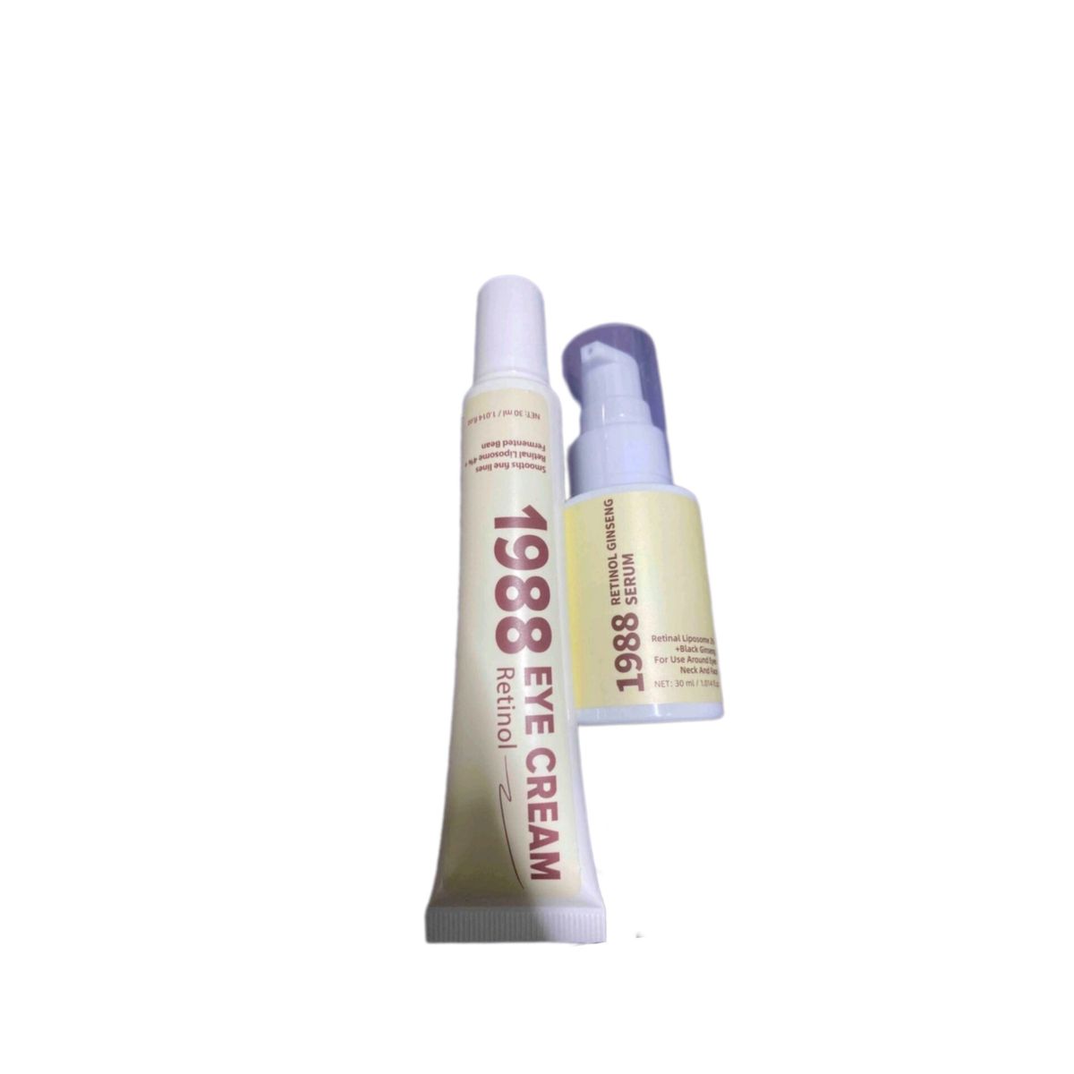 2pcs Retinol Serum & Ginseng Facial Essence Set, Fades Dark Circles, Reduces Fine Lines, Clears Blackheads, Brightens Complexion, Moisturizes, Korean Skincare Essence